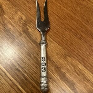 Vintage Silver Plated Carving Fork Pseudo Hallmark Decoration Likely Sheffield